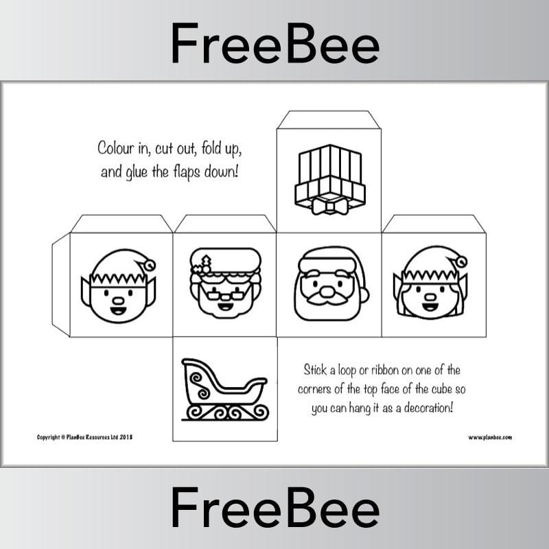 Free Cube Paper Christmas Decoration Templates by PlanBee