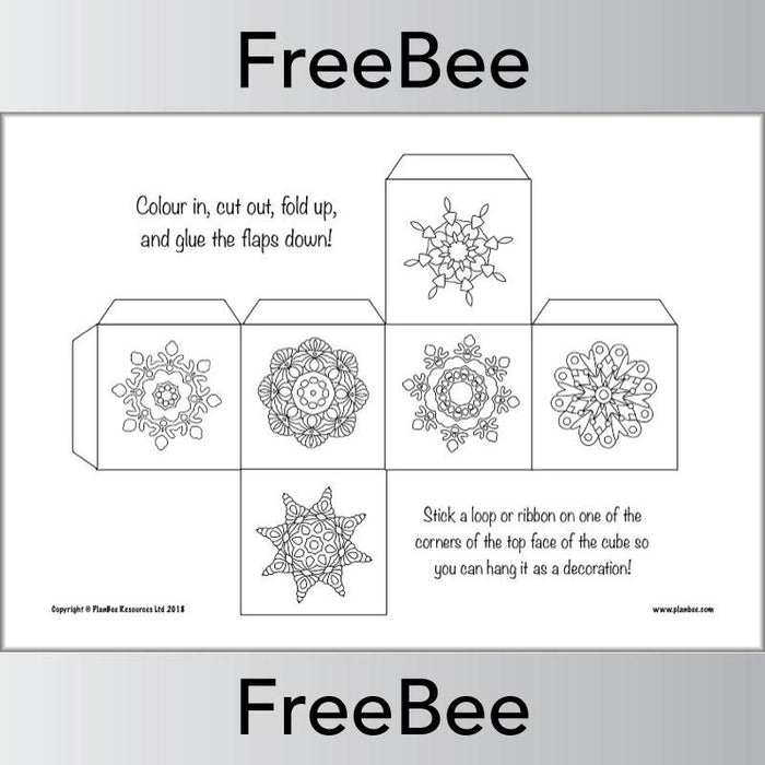 Free Cube Paper Christmas Decoration Templates by PlanBee