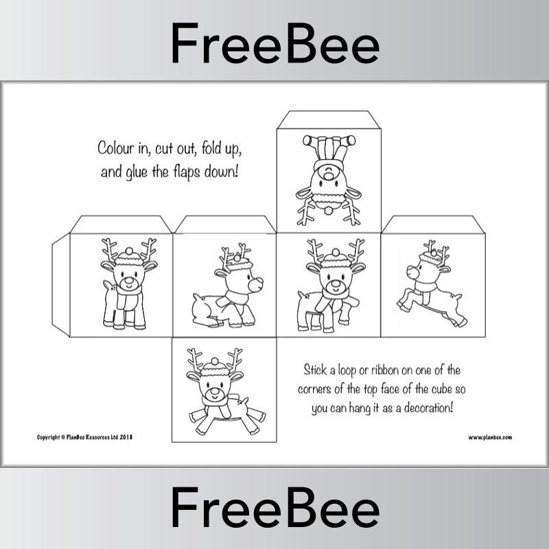 Free Cube Paper Christmas Decoration Templates by PlanBee