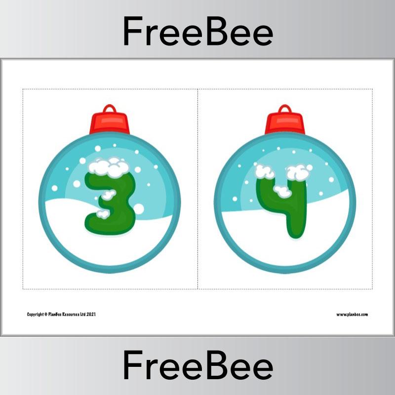 PlanBee FREE Christmas Numbers Display Pack by PlanBee