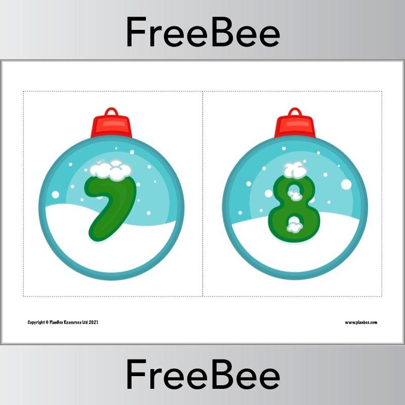 PlanBee FREE Christmas Numbers Display Pack by PlanBee
