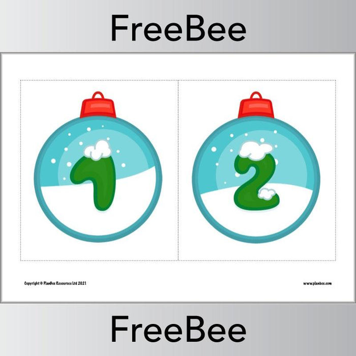 PlanBee FREE Christmas Numbers Display Pack by PlanBee