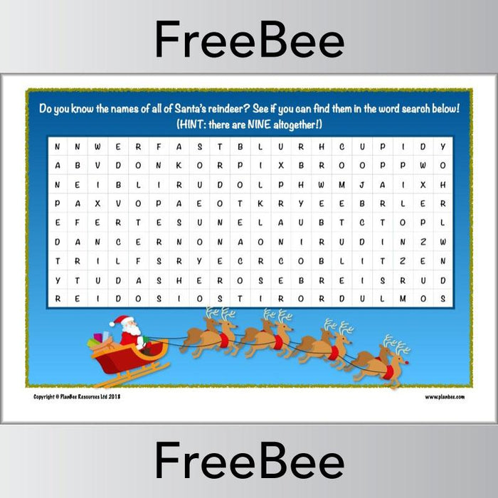 FREE Christmas Advent Activities for Kids Wordsearch by PlanBee