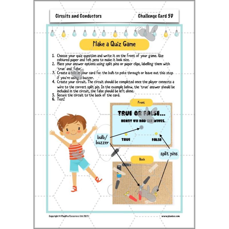 PlanBee Electricity Year 4 Science lessons: Circuits and Conductors