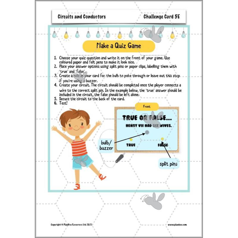 PlanBee Electricity Year 4 Science lessons: Circuits and Conductors