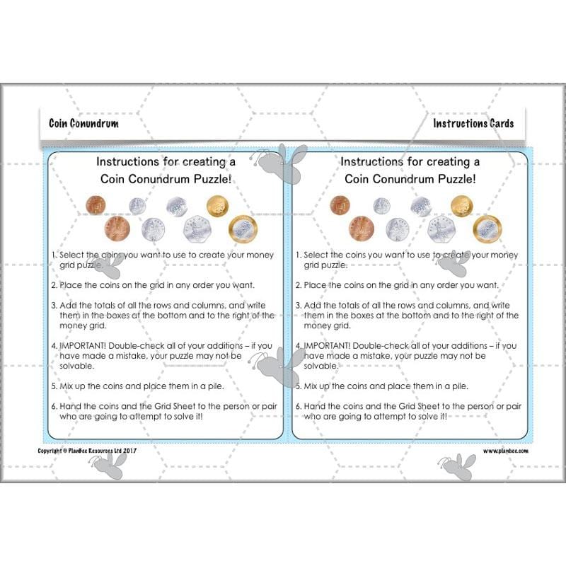 PlanBee Year 4 Maths Conundrum Coin Challenge | Free PlanBee Lesson