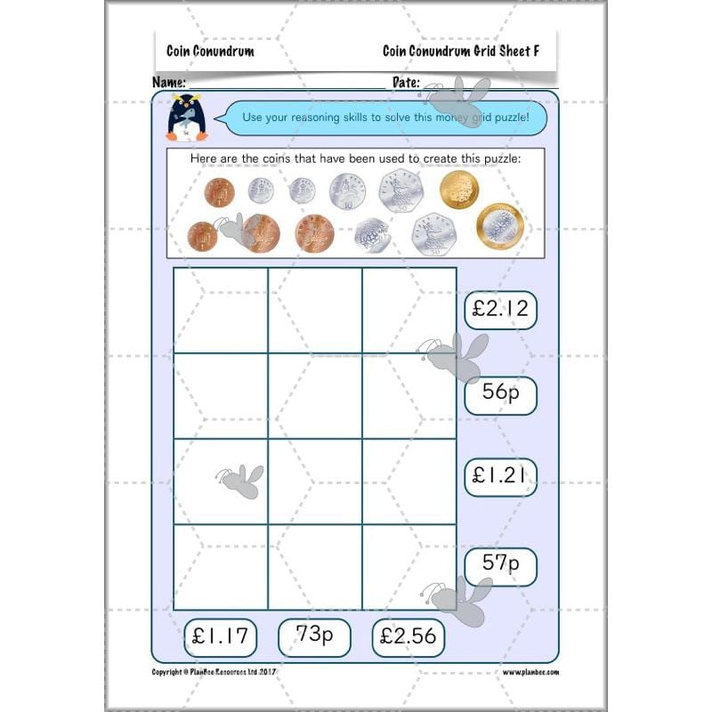 PlanBee Year 4 Maths Conundrum Coin Challenge | Free PlanBee Lesson