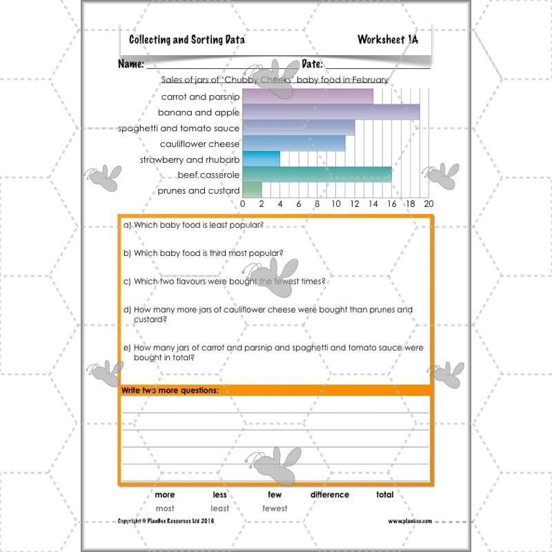 PlanBee Collecting and Sorting Data Year 3 Statistics by PlanBee