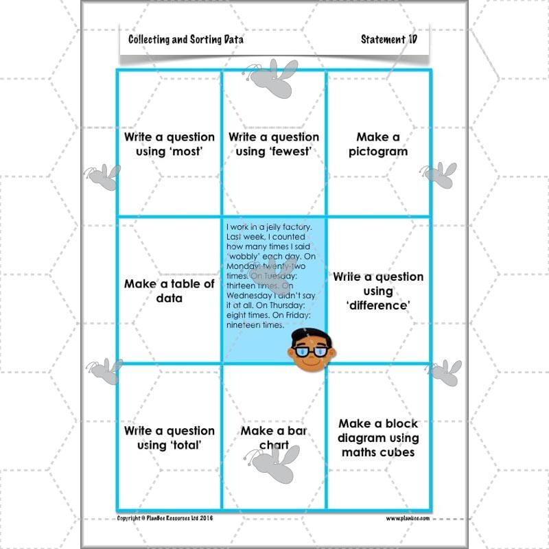 PlanBee Collecting and Sorting Data Year 3 Statistics by PlanBee