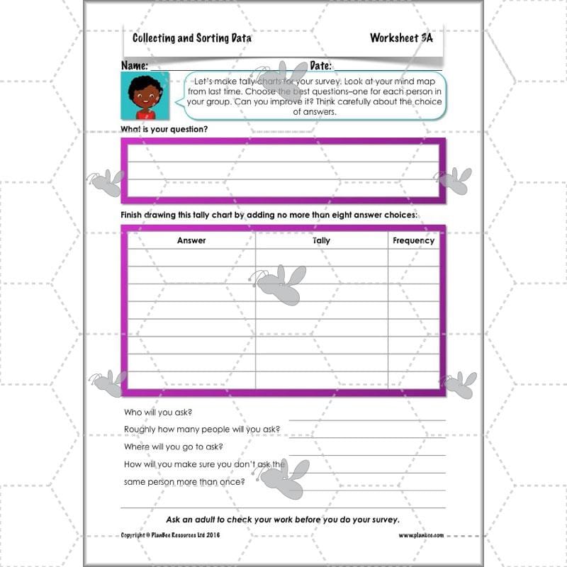PlanBee Collecting and Sorting Data Year 3 Statistics by PlanBee