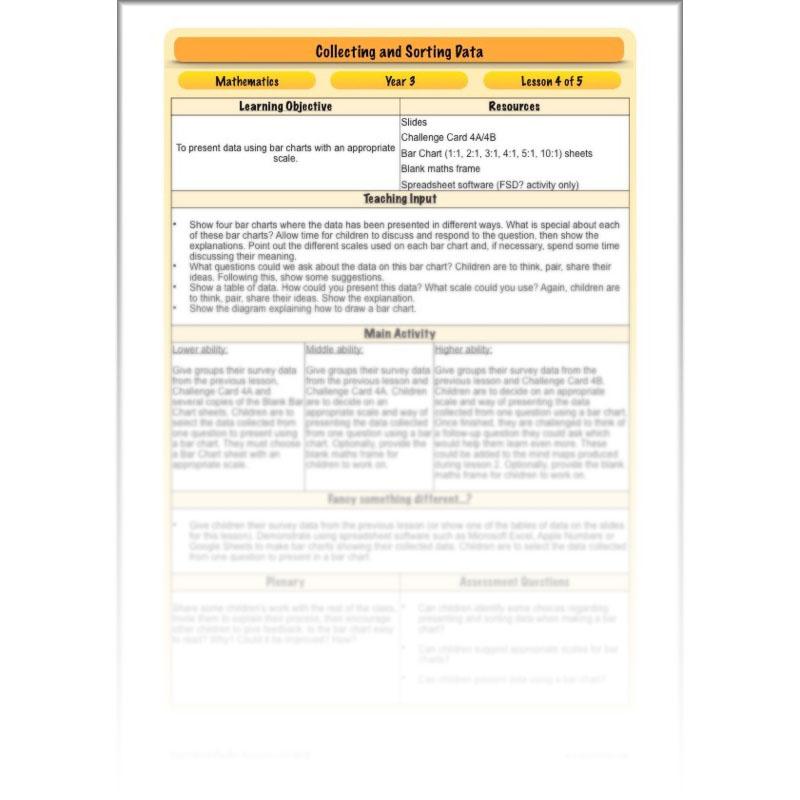 PlanBee Collecting and Sorting Data Year 3 Statistics by PlanBee