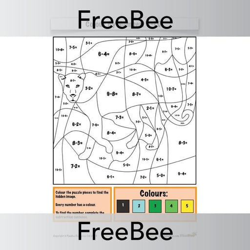 PlanBee Colour By Number: Subtraction | PlanBee FreeBees
