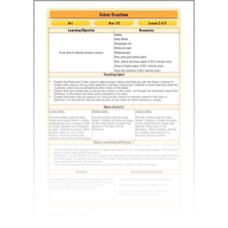 PlanBee Colour Art | Colour Mixing KS1 | Primary Colours KS1| Art Planning