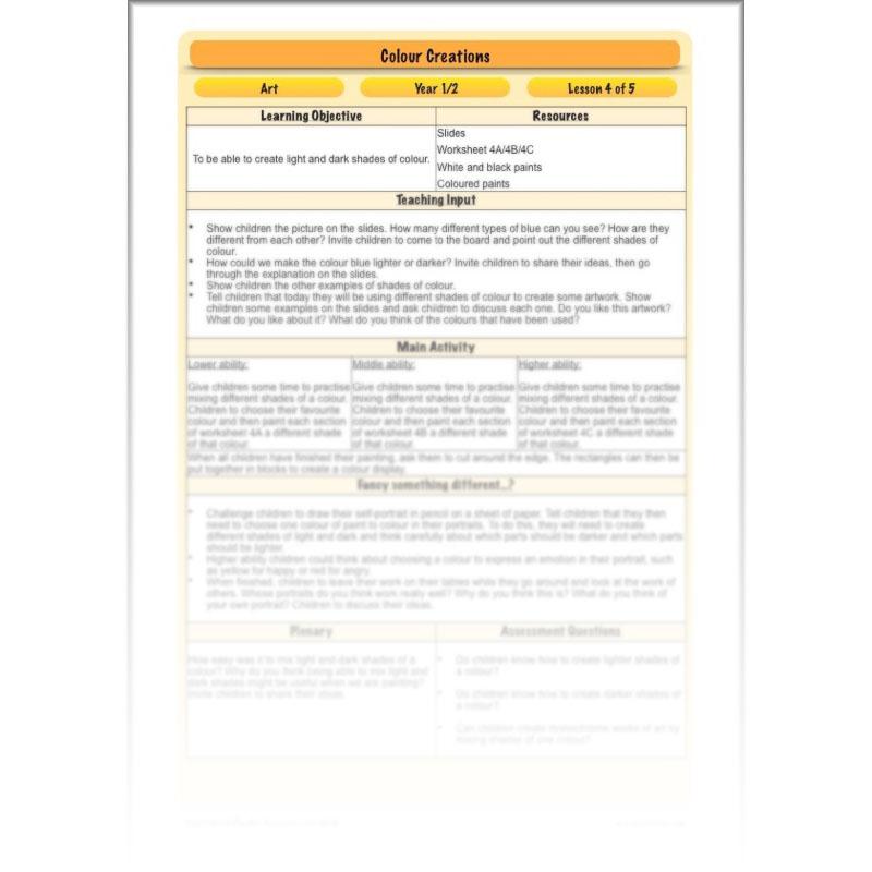 PlanBee Colour Art | Colour Mixing KS1 | Primary Colours KS1| Art Planning