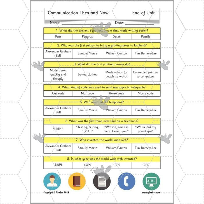 PlanBee Communication Then and Now: Primary History Plans for KS1