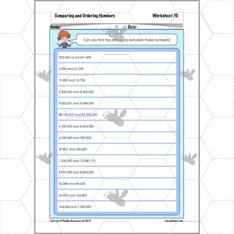 PlanBee Comparing & Ordering Numbers - Year 6 Maths Planning