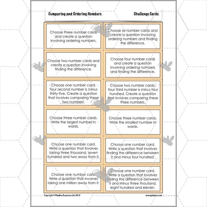 PlanBee Comparing & Ordering Numbers - Year 6 Maths Planning
