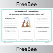 PlanBee FREE Conjunctions Worksheets by PlanBee