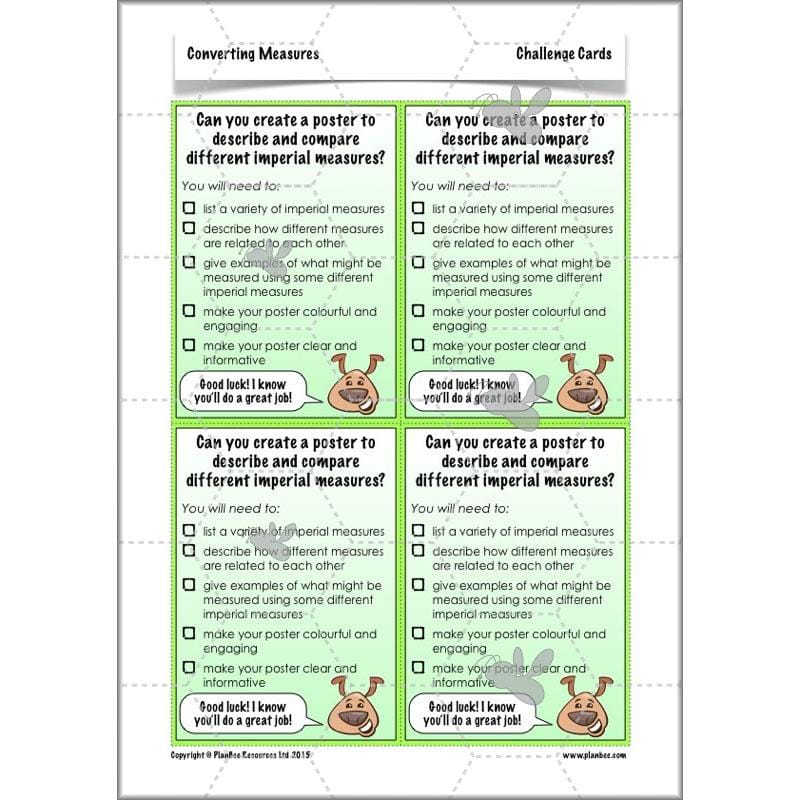 PlanBee Converting Measures - Complete Year 5 Measurement Planning