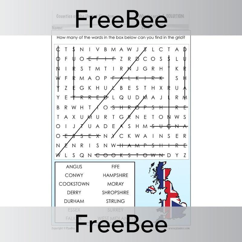 PlanBee Counties of the UK | PlanBee FreeBees