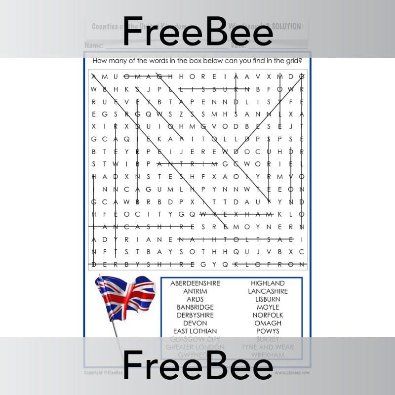 PlanBee Counties of the UK | PlanBee FreeBees