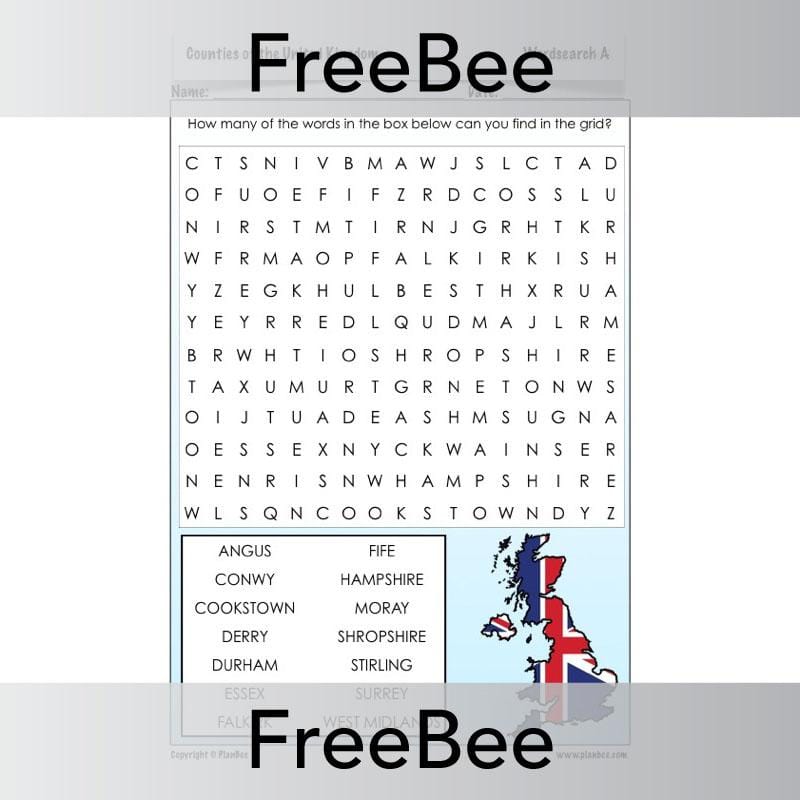 PlanBee Counties of the UK | PlanBee FreeBees