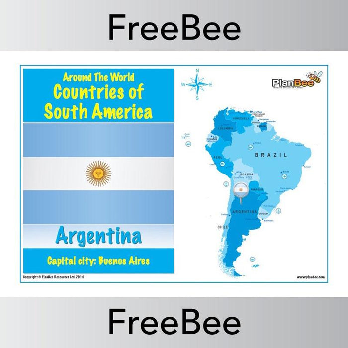 PlanBee FREE Countries of South America Posters | PlanBee