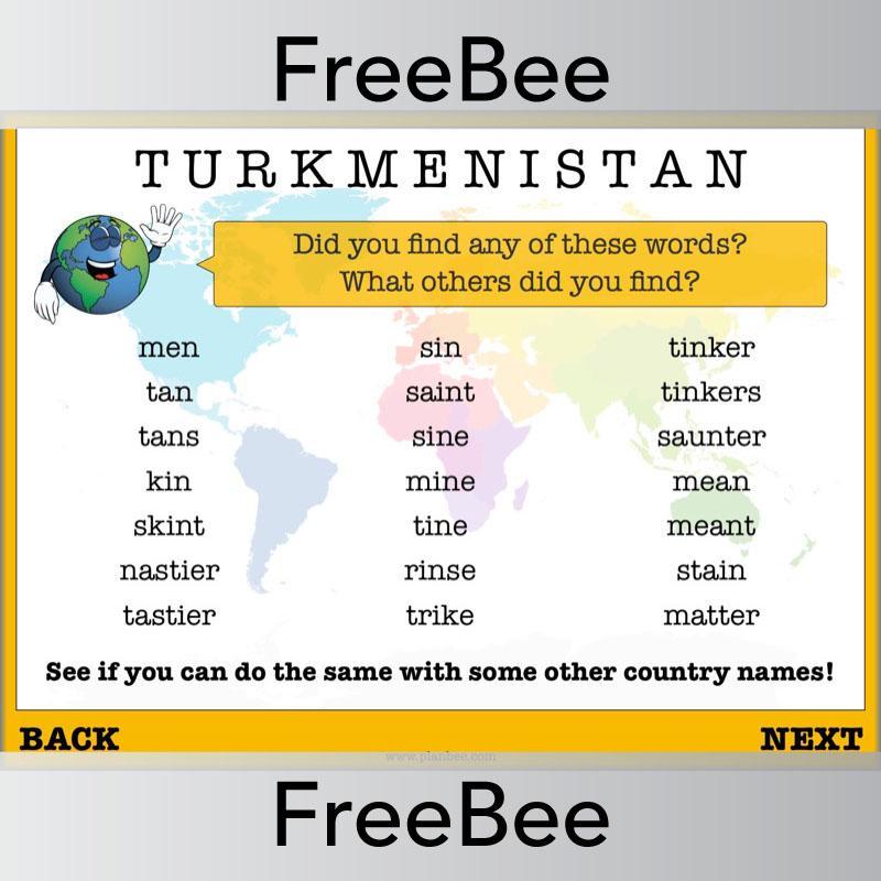 Free PlanBee Countries of the World Geography Brain Teasers