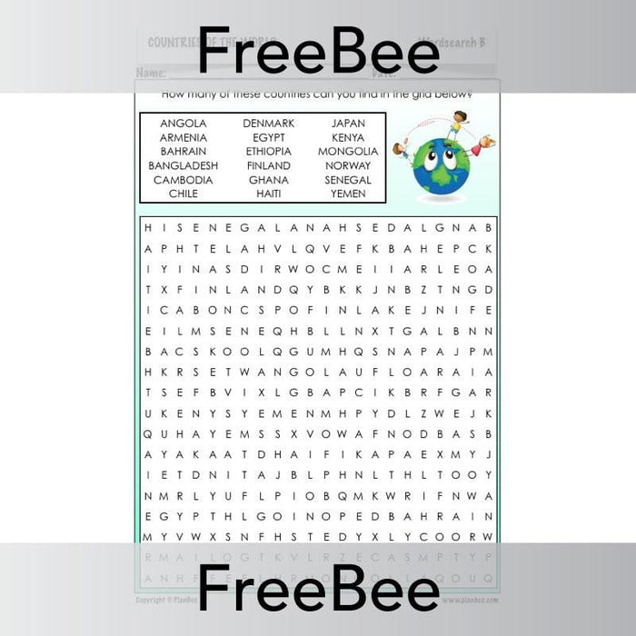 PlanBee Countries of the World | PlanBee FreeBees