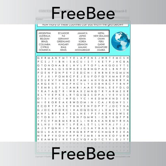 PlanBee Countries of the World | PlanBee FreeBees