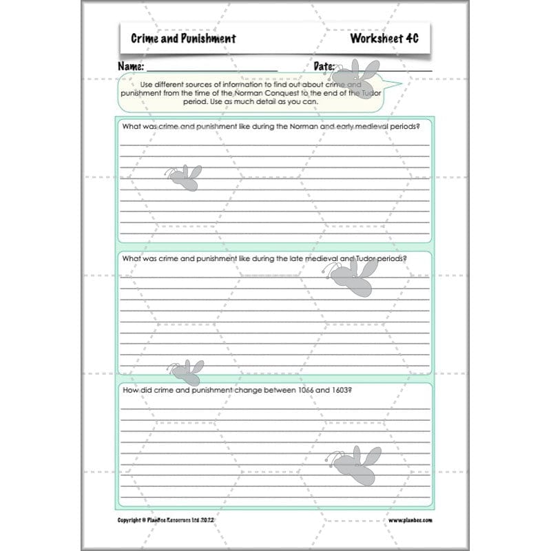 PlanBee Crime and Punishment Timeline KS2 History Lessons by PlanBee