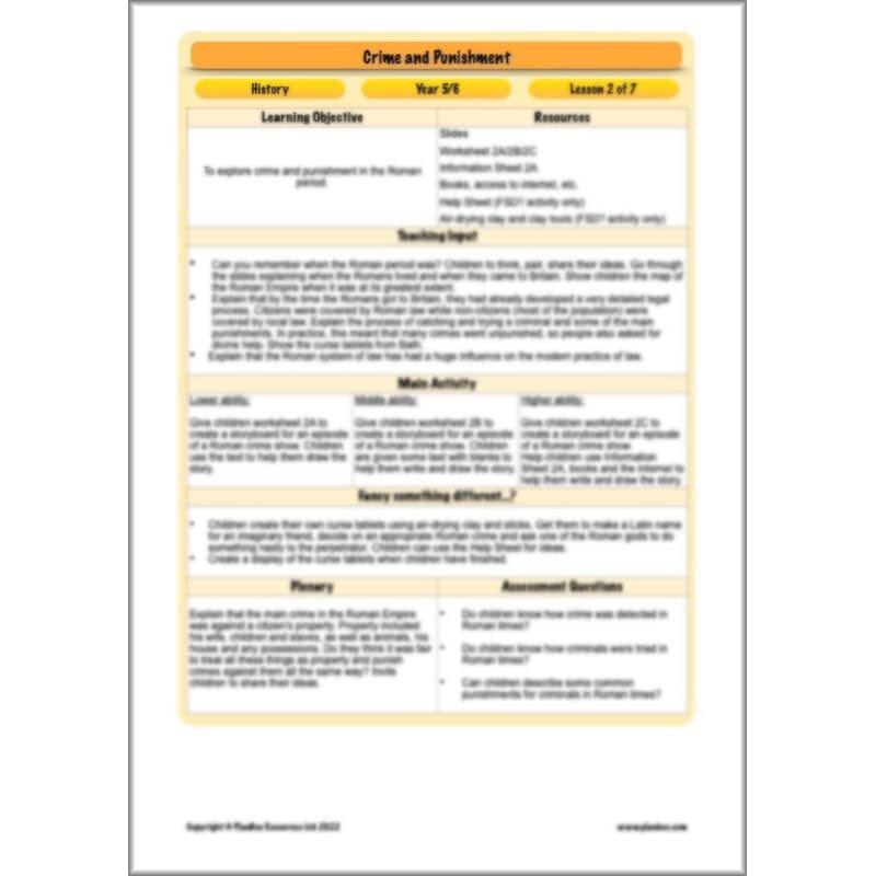 PlanBee Crime and Punishment Timeline KS2 History Lessons by PlanBee