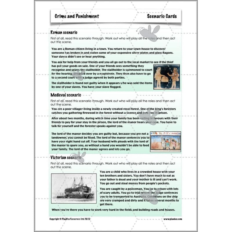 PlanBee Crime and Punishment Timeline KS2 History Lessons by PlanBee