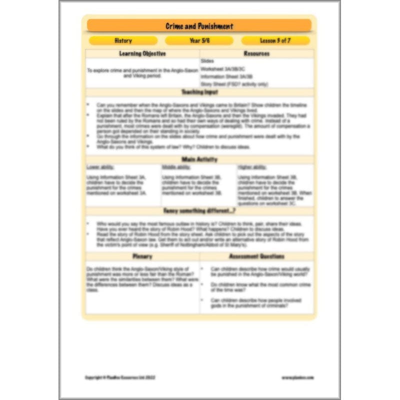 PlanBee Crime and Punishment Timeline KS2 History Lessons by PlanBee