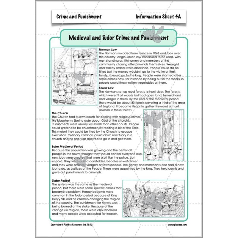 PlanBee Crime and Punishment Timeline KS2 History Lessons by PlanBee