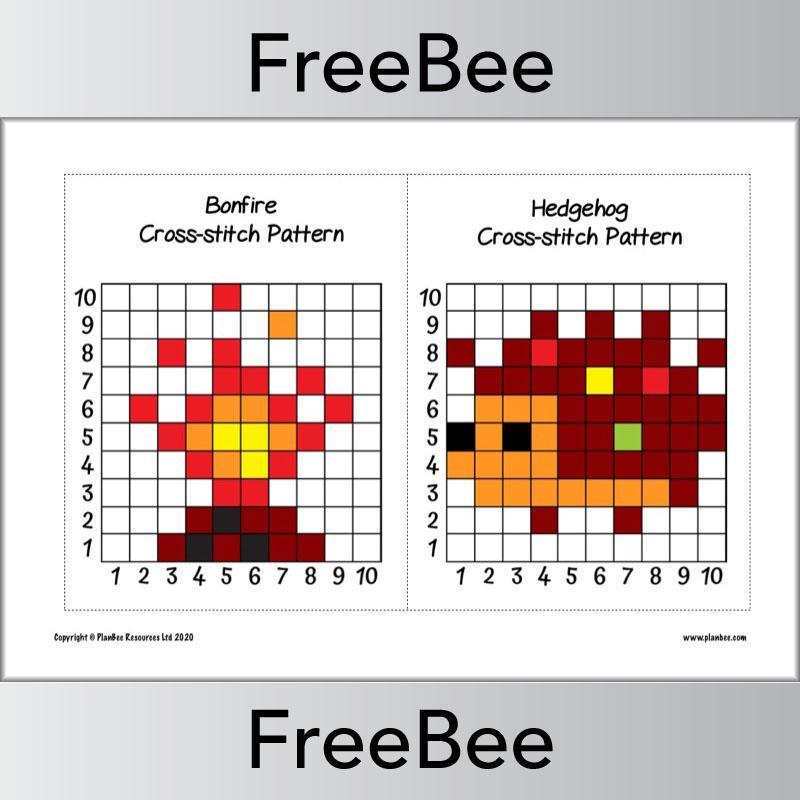 PlanBee FREE Cross Stitch Patterns for Kids pack by PlanBee
