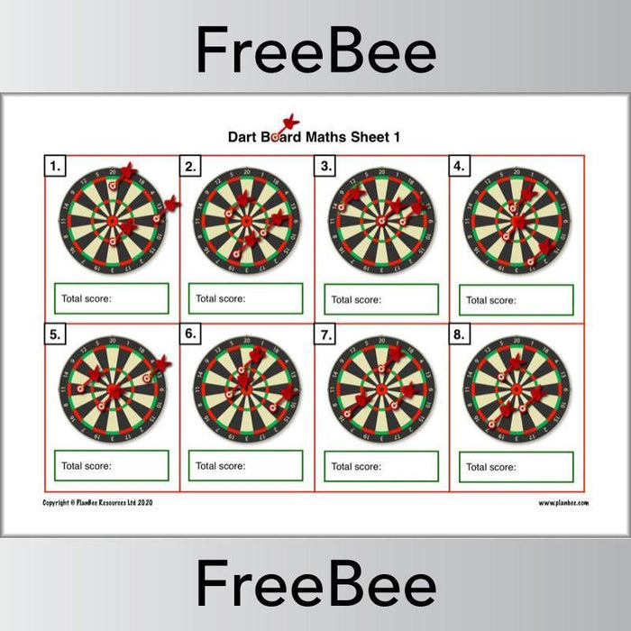 Free Primary Games Darts Boards Challenges by PlanBee