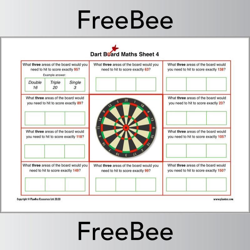 Free Primary Games Darts Boards Challenges by PlanBee