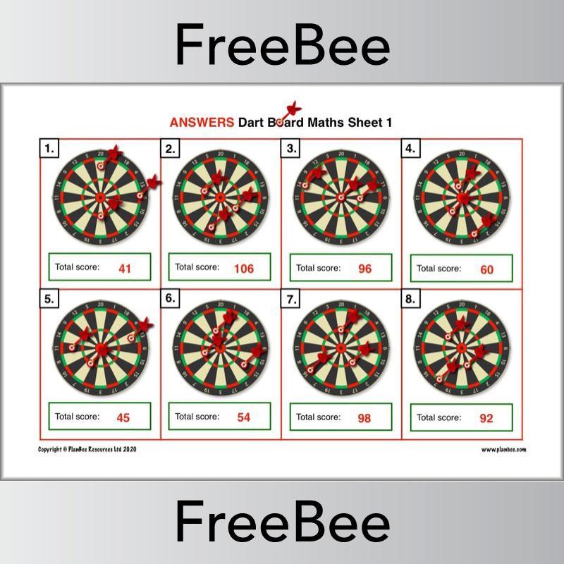 Free Primary Games Darts Boards Challenges by PlanBee