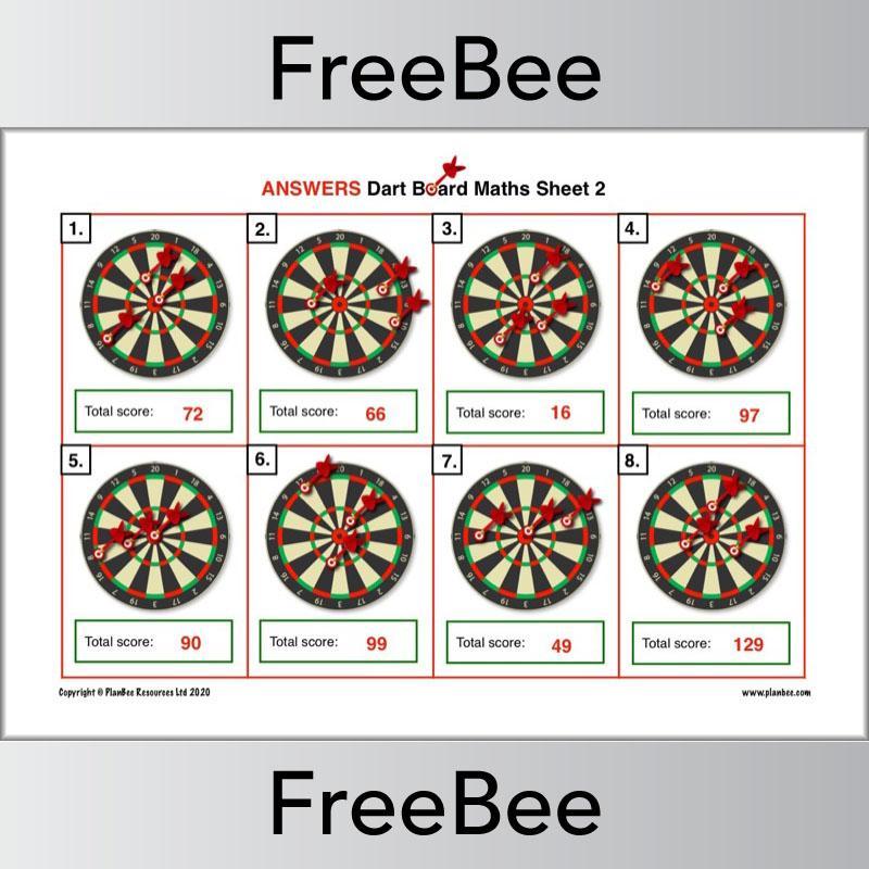 Free Primary Games Darts Boards Challenges by PlanBee