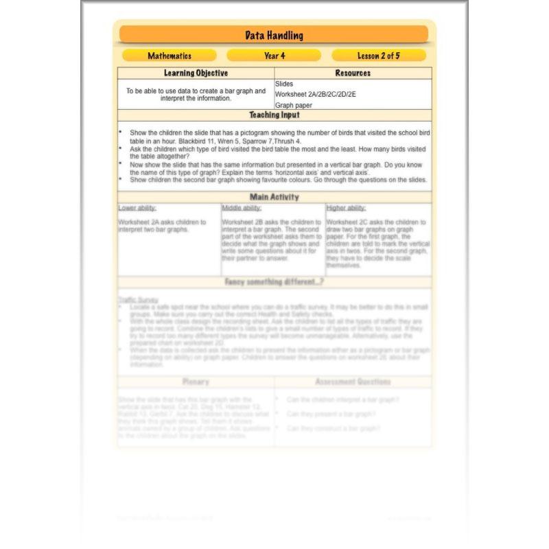 PlanBee Data Handling Year 4 Maths Lessons by PlanBee