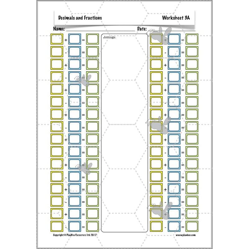 PlanBee Decimals & Fractions - Complete Set of Five Lessons for Year 5