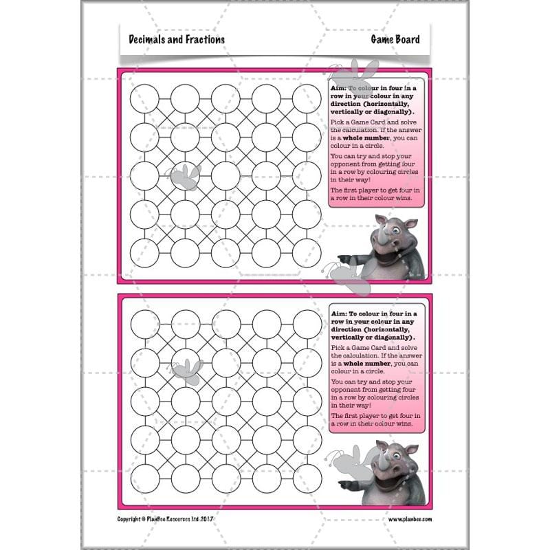 PlanBee Decimals & Fractions - Complete Set of Five Lessons for Year 5