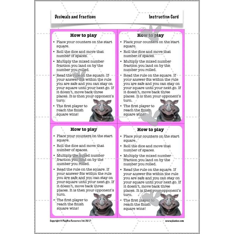PlanBee Decimals & Fractions - Complete Set of Five Lessons for Year 5