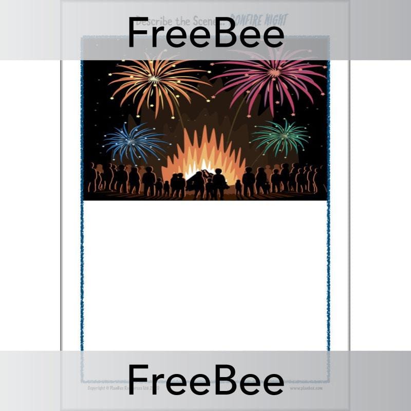 PlanBee Describe the Scene: Bonfire Night Descriptive Writing by PlanBee