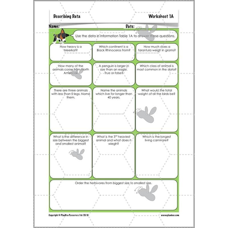 PlanBee Describing Data Year 5 Statistics Lesson by PlanBee