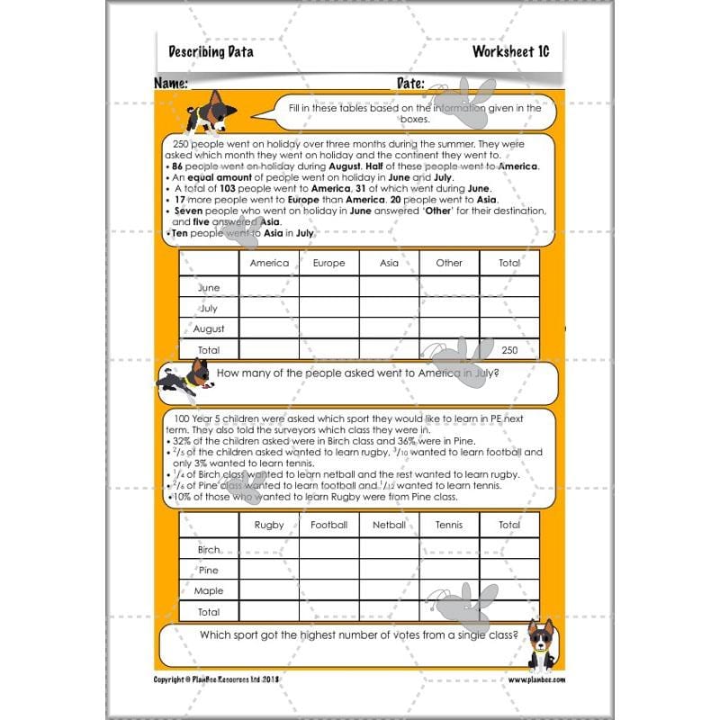 PlanBee Describing Data Year 5 Statistics Lesson by PlanBee