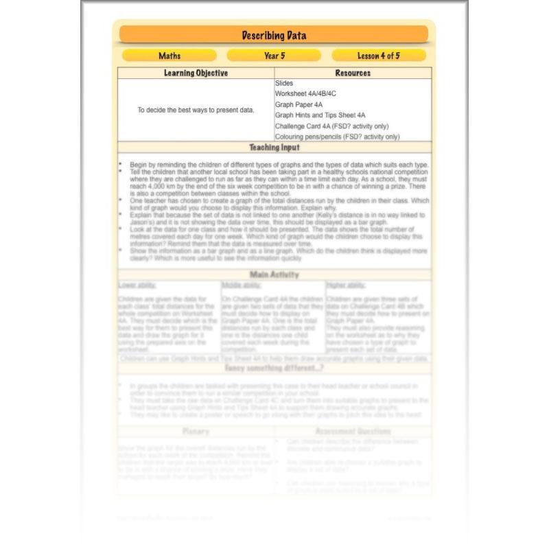 PlanBee Describing Data Year 5 Statistics Lesson by PlanBee