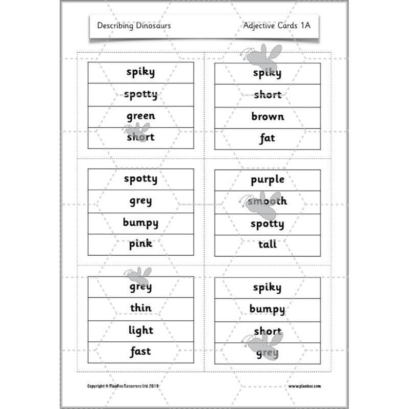 Dinosaur Writing Activities KS1 - Dinosaur Adjective Lessons — PlanBee