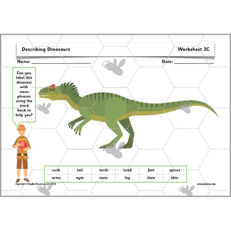 PlanBee Describing Dinosaurs Year 1 - Dinosaur Writing Activities KS1